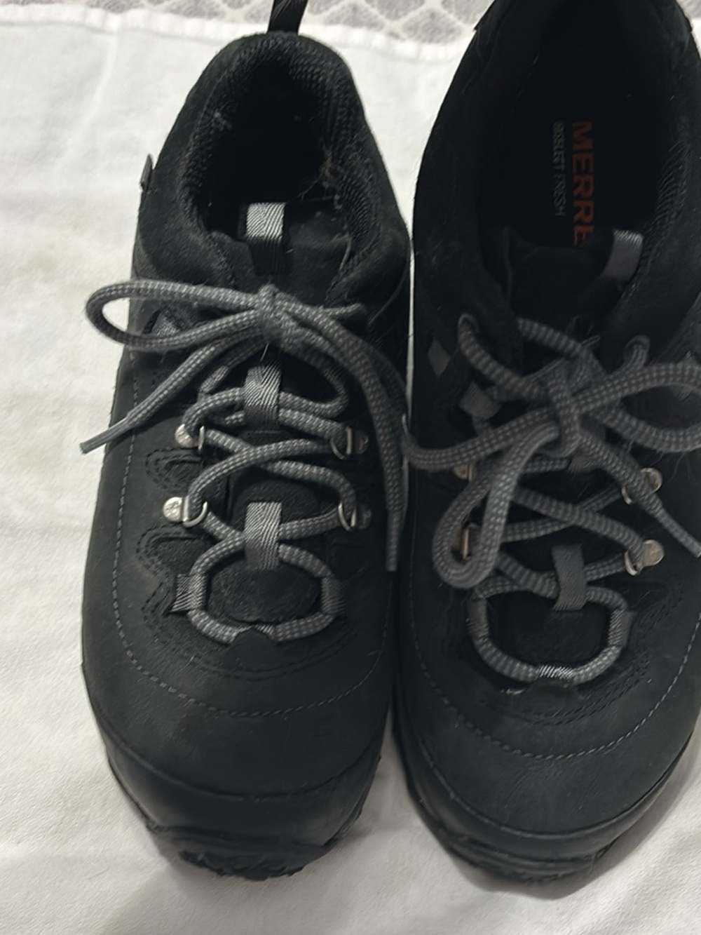 Merrell Black Women's Athletic Hiking Shoes with Gray Laces
